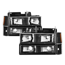 Load image into Gallery viewer, Xtune Chevy Suburban 94-98 Headlights w/ Corner &amp; Parking Lights 8pcs Black HD-JH-CCK88-AM-BK-SET