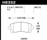 Hawk 02-03 WRX / 98-01 Impreza / 97-02 Legacy 2.5L / 98-02 Forester 2.5L D721 HP+ Street Front Brake