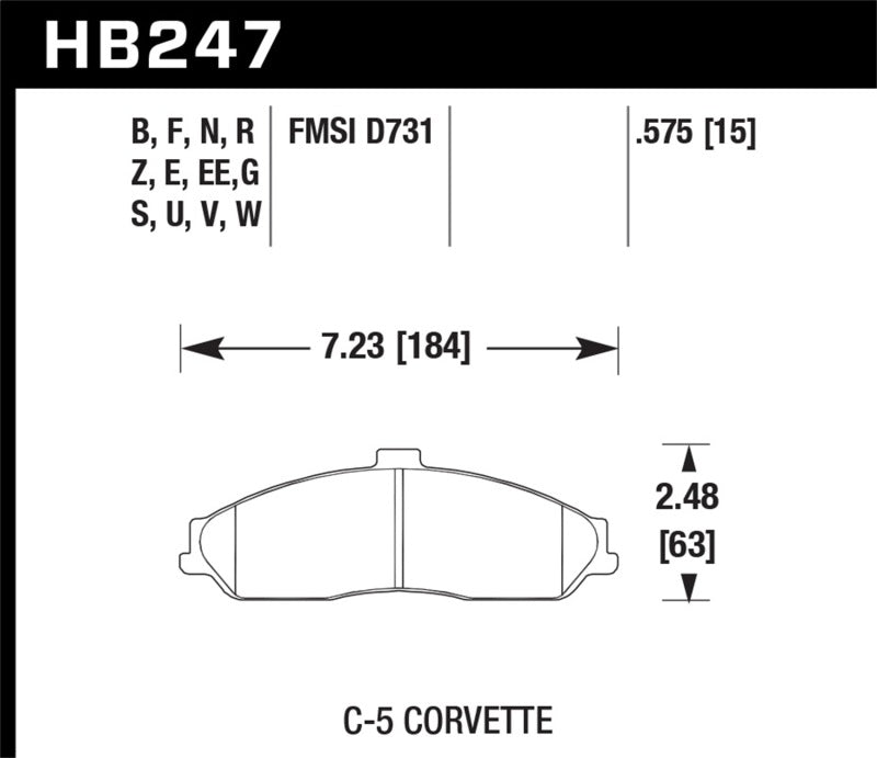 Hawk 97-13 Chevy Corvette Performance HT-10 Compound Front Brake Pads