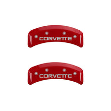 Load image into Gallery viewer, MGP 4 Caliper Covers Gloss Red Engraved with Corvette C4 (Full Kit 4 Pieces)