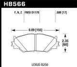 Hawk 06-08 Lexus IS250 HPS Street Front Brake Pads