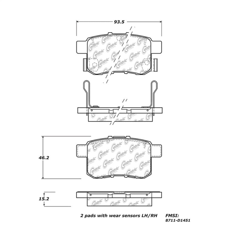 StopTech 16-17 Honda Accord Street Performance Rear Brake Pads