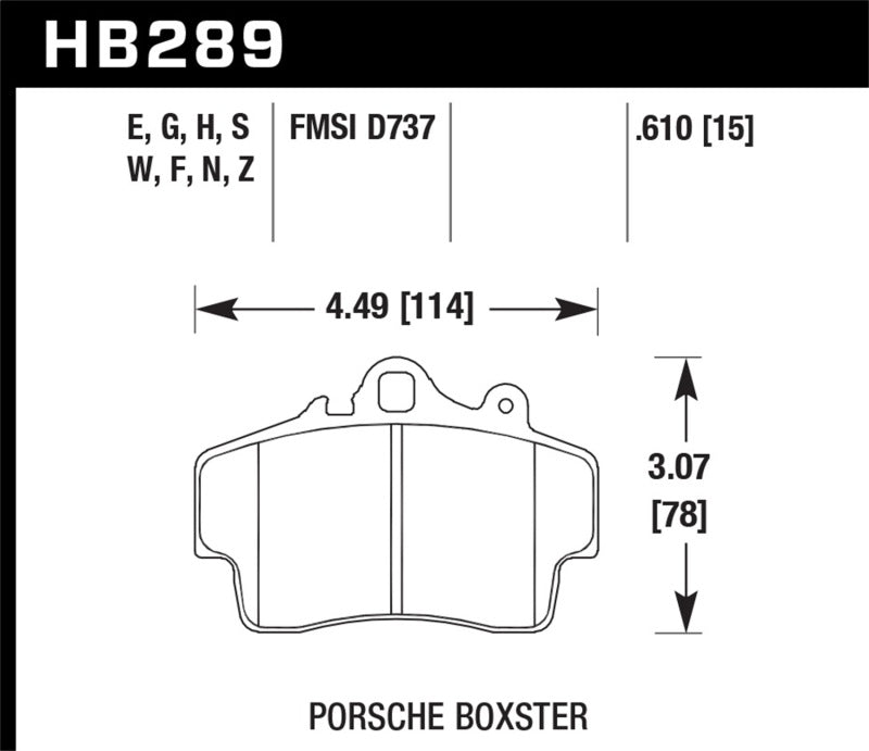 Hawk Porsche HPS Street Front Brake Pads