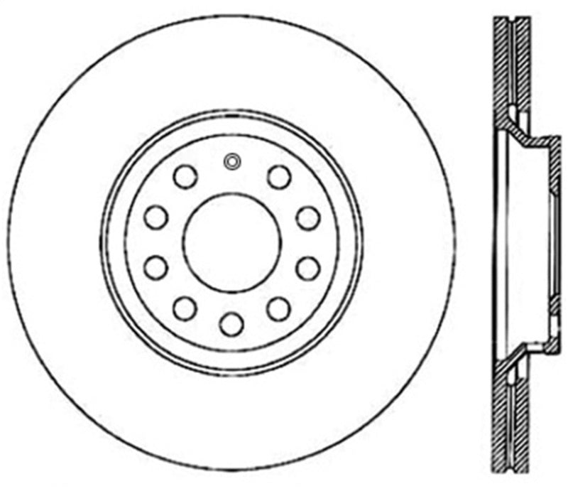 StopTech 09-13 VW CC 3.6L VR6 / 08-09 & 12 Golf R/Golf R32 Drilled Left Rear Rotor