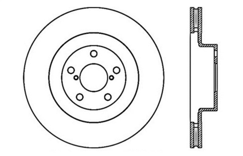 StopTech 02-10 Subaru WRX Slotted & Drilled Right Front Rotor (exc. STi)