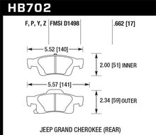 Load image into Gallery viewer, Hawk 11-12 Dodge Durango / 11-12 Jeep Grand Cherokee Perf Ceramic Rear Street Brake Pads