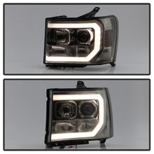 Load image into Gallery viewer, Spyder GMC Sierra 1500/2500/3500 07-13 V2 Projector Headlights - Smoke PRO-YD-GS07V2-LBDRL-SM