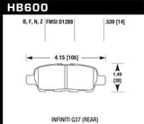 Hawk Infiniti G35 Sport/G37 / 08-10 Nissan Rogue / 07-09 Sentra SE-R / 10 Sentra SE-R M/T Performanc