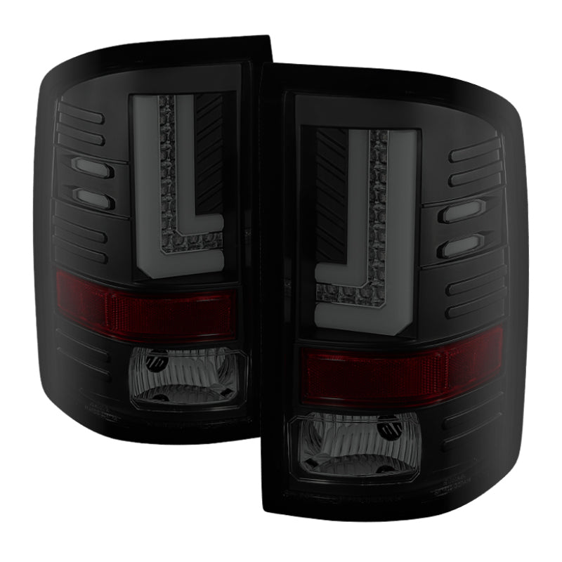 Spyder GMC Sierra 14-16 LED Tail Lights Black Smoke ALT-YD-GS14-LBLED-BSM