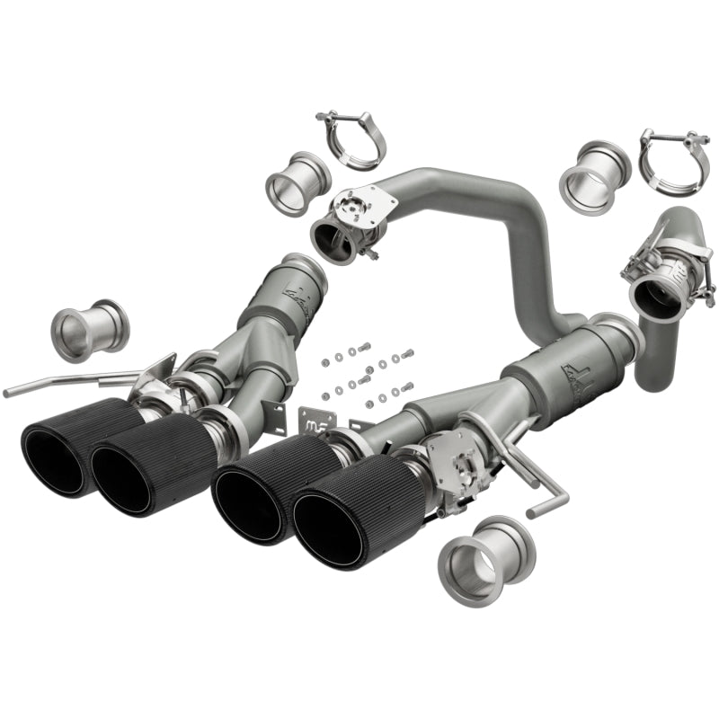 MagnaFlow 14-19 Chevrolet Corvette V8 6.2L GAS Competition Axle Back w/Quad Black Tips 3in Dia