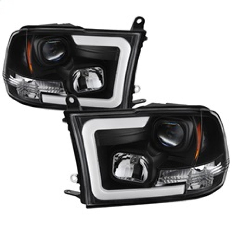 Spyder 09-16 Dodge Ram 1500 Version 2 Headlights Light Bar DRL Black PRO-YD-DR09V2-LBDRL-BK