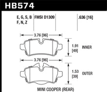 Load image into Gallery viewer, Hawk 07+ Mini Cooper DTC-60 Race Rear Brake Pads