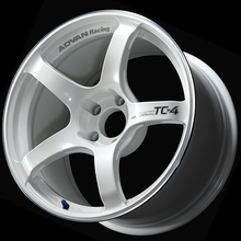 Load image into Gallery viewer, Advan TC4 18x9 +53 5-120 Racing White Metallic &amp; Ring Wheel