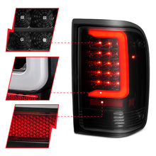 Load image into Gallery viewer, ANZO 1993-1997 Ford  Ranger LED Tail Lights w/ Light Bar Black Housing Clear Lens