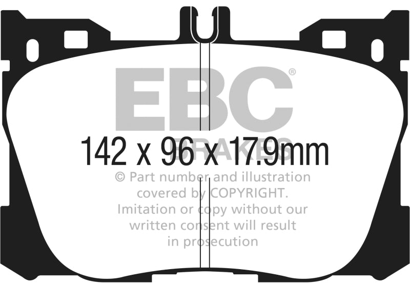 EBC 2017+ Mercedes-Benz E300 (W213) 2.0L Turbo Redstuff Front Brake Pads