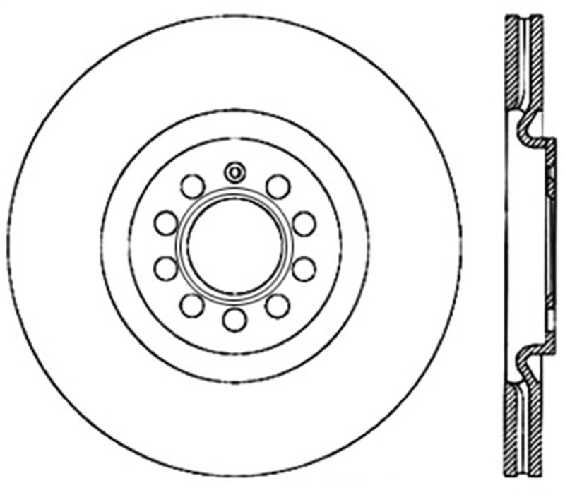 StopTech 09 VW Passat CC / 06-09 Passat Slotted & Drilled Left Front Rotor