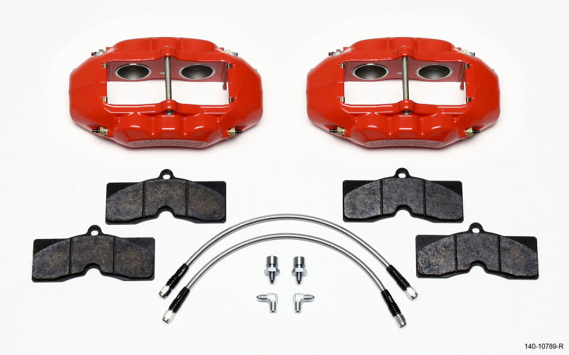 Wilwood D8-4 Front Caliper Kit Red Corvette C2 / C3 65-82