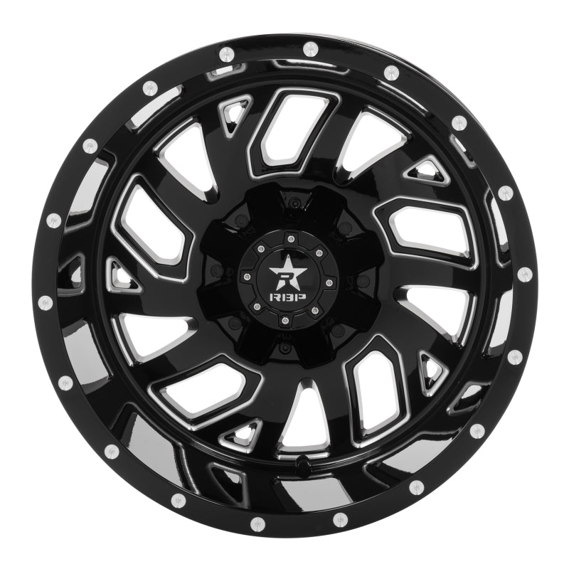 RBP 65R Glock 20x12 6x135/139.7 BP / 4.75 BS -44mm Offset 87mm CB Gloss Black Machined Grooves Wheel