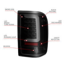 Load image into Gallery viewer, ANZO 1993-1997 Ford  Ranger LED Tail Lights w/ Light Bar Black Housing Clear Lens