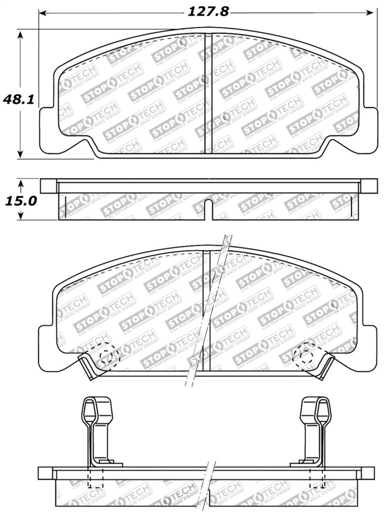 StopTech Performance 93-00 Honda Civic DX w/ Rr Drum Brakes Front Brake Pads