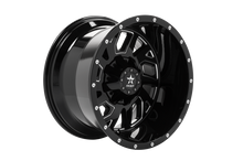 Load image into Gallery viewer, RBP 65R Glock 20x12 6x135/139.7 BP / 4.75 BS -44mm Offset 87mm CB Gloss Black Machined Grooves Wheel