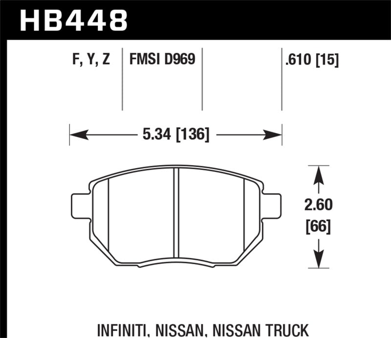 Hawk Infiniti FX35/ FX45 / Nissan Altima SE-R / Nissan Maxima / Murano HPS Front Brake Pads