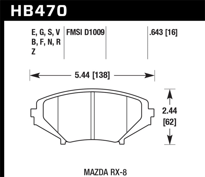 Hawk 04-09 RX8 Performance Ceramic Street Front Brake Pads