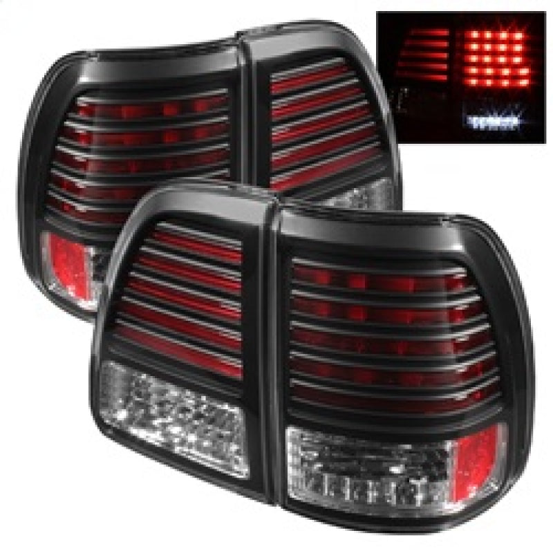 Spyder Toyota Land Cruiser 98-05 LED Tail Lights Black ALT-YD-TLAN98-LED-BK