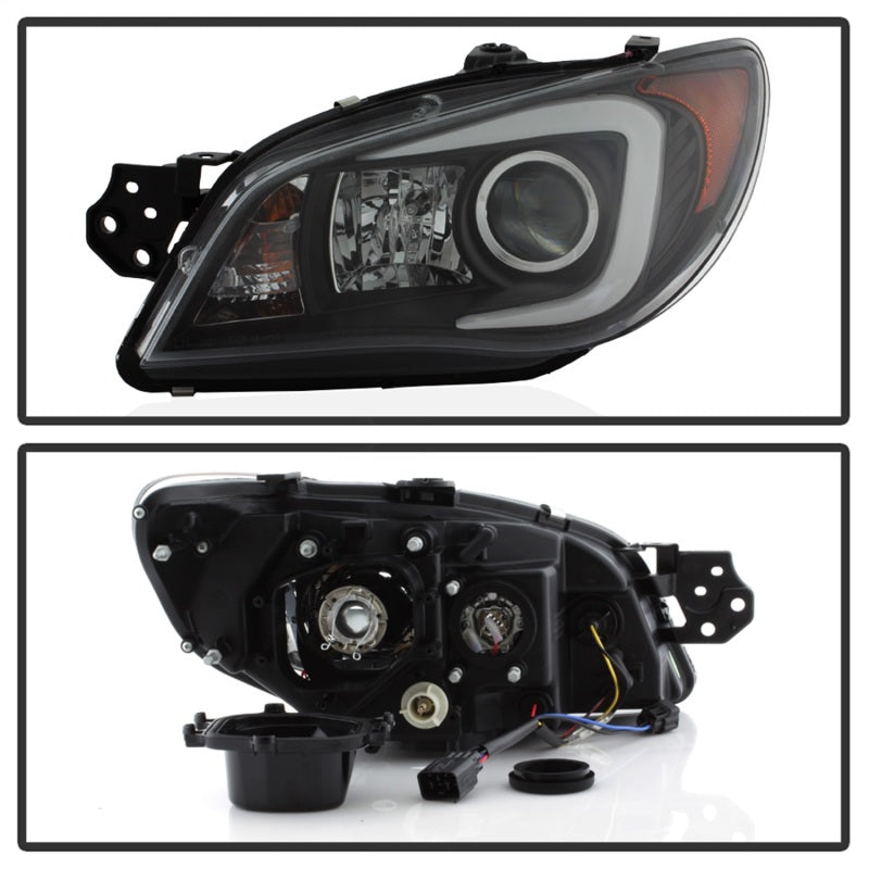 Spyder Subaru WRX 06-07 Projector Headlights - HID Model Only - Black PRO-YD-SWRX06-HID-LBDRL-BK