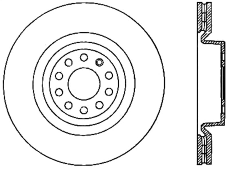 StopTech 06-10 Audi A3/08-10 TT / 06-09 VW GTI Mk V Cryo-Stop Right Front Slotted Rotor