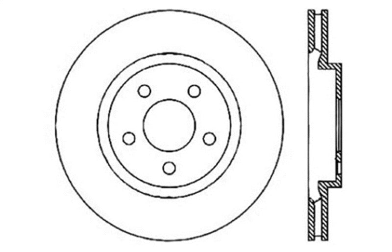 StopTech 05-09 Chrysler 300 (5.7L V8 exc SRT-8) Rear Left Slotted & Drilled Rotor