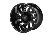 Load image into Gallery viewer, RBP 65R Glock 20x12 6x135/139.7 BP / 4.75 BS -44mm Offset 87mm CB Gloss Black Machined Grooves Wheel